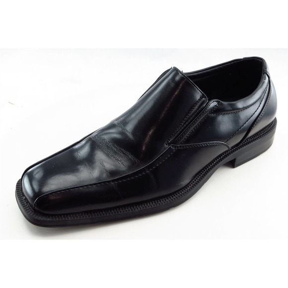 Nunn Bush Shoes Sz‎ 8.5 M Square Toe Black Loafer Leather Men - Picture 1 of 8